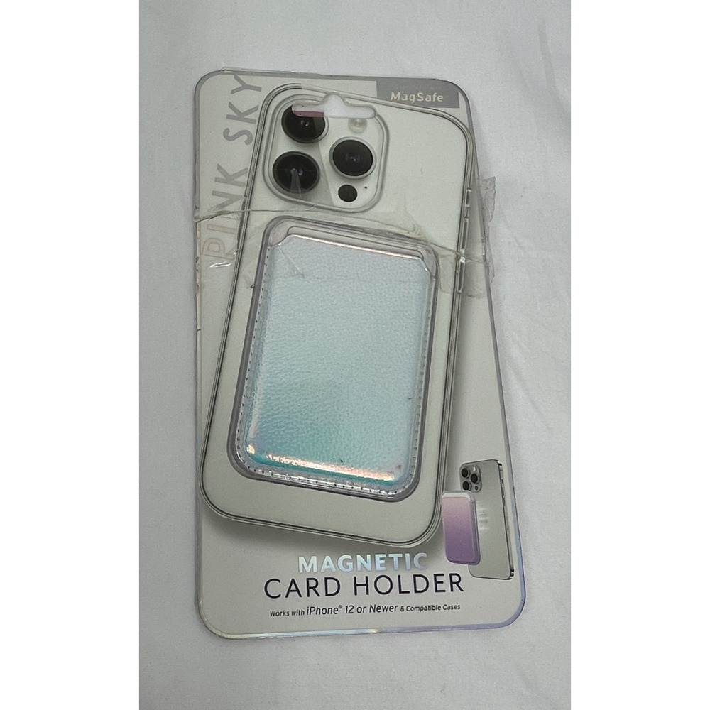 PINK SKY MAGNETIC ROSE GOLD GLITTER CREDIT CARD HOLDER MagSafe For Phone NEW‎
